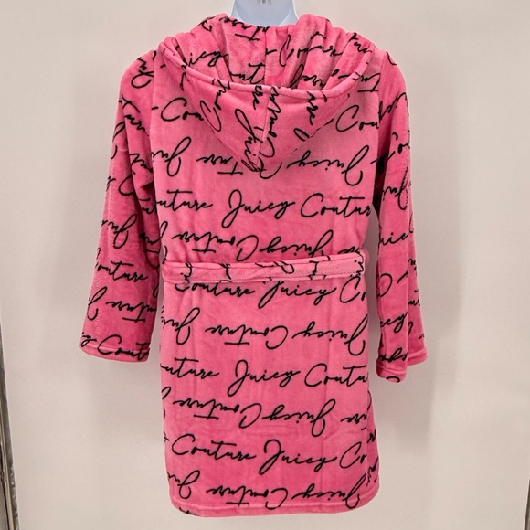 Juicy Couture NWT Plush Logo Script Robe Pink Cozy Lounge Sleepwear Size L/XL - Picture 3 of 8